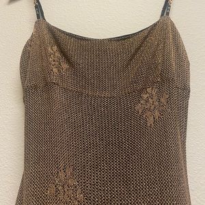 Vintage gold lace fringe dress